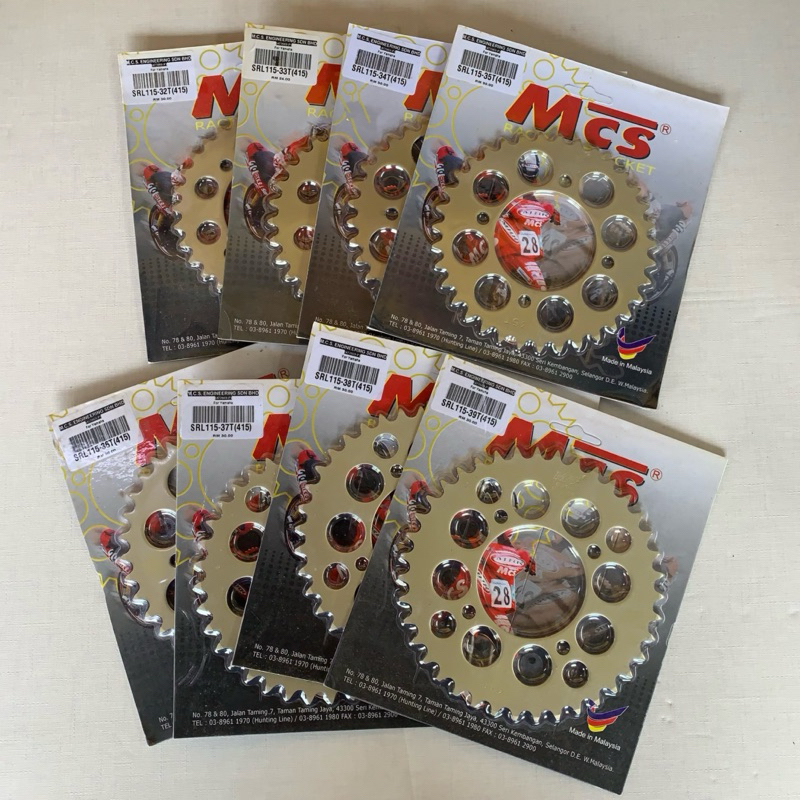 SRL115 SRL115 FI 415 MCS SPROCKET BELAKANG REAR SPROCKET 415 (32T~39T)