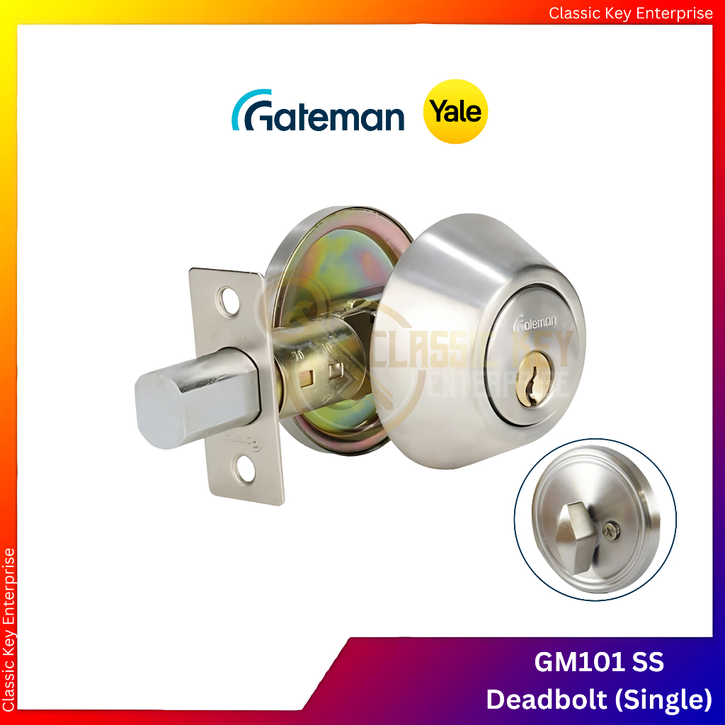 Gateman Part Of Yale กระบอกเดี่ยวพร้อม Thumbturn Deadbolt GM101 SS