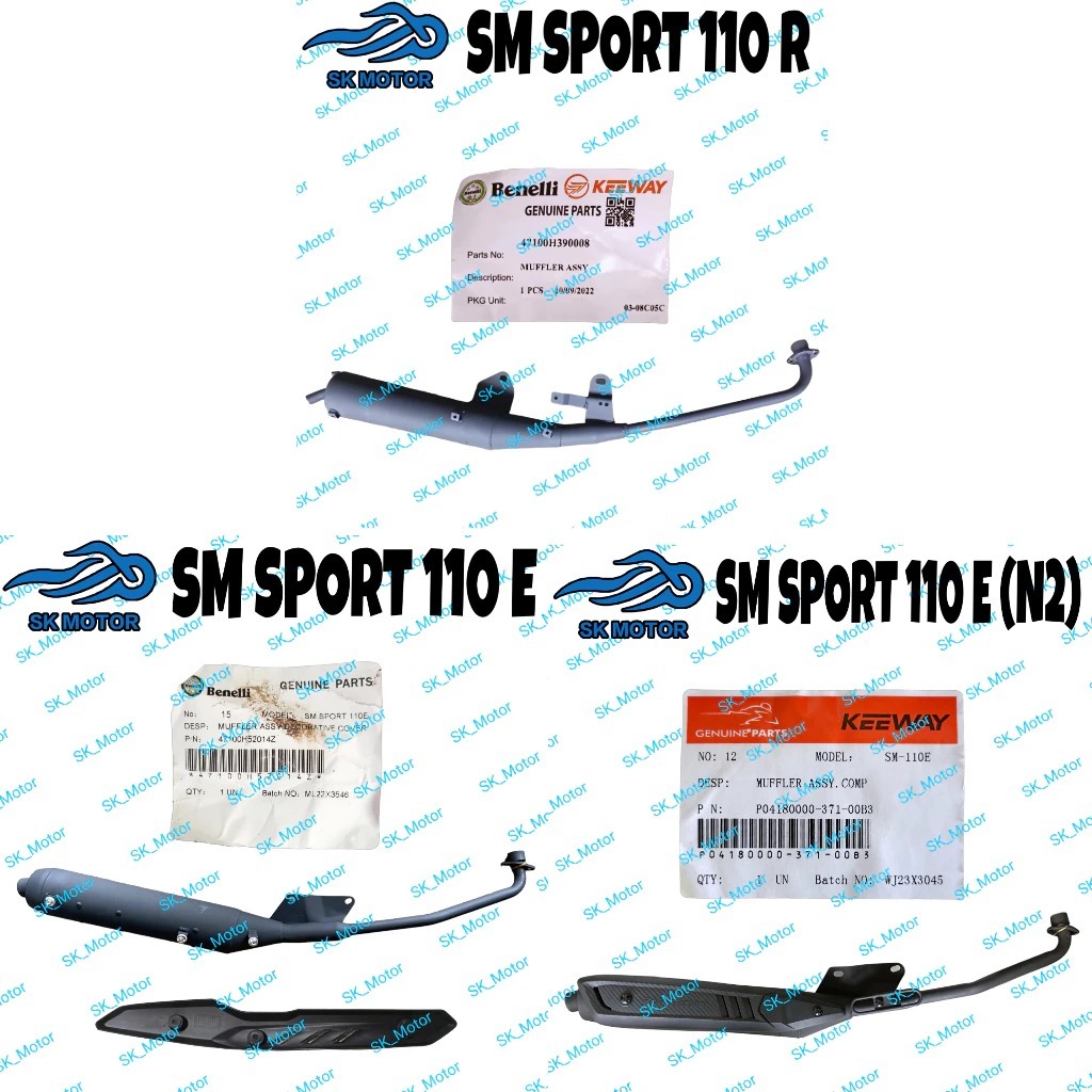 BENELLI SM SPORT EXHAUST PIPE 0 110 RI N1 N2 Muffler Assy Comp Ezos Ezos 47100H390008 47100H52014Z P