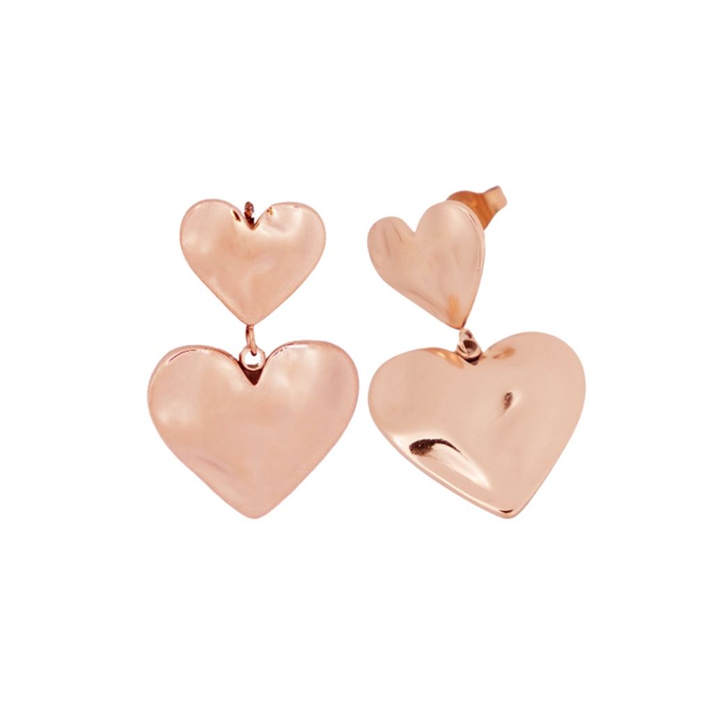 [ RM88 เท่านั้น + RM5 VOUCHER ] ต่างหู CELOVIS Reflection Double Heart ( Rose Gold/ Silver/ Gold )