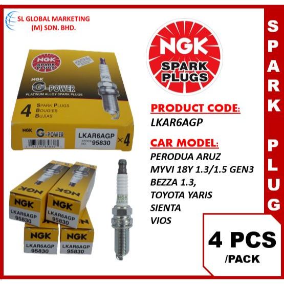 NGK G-POWER PLATINUM ALLOY SPARK PLUGS LKAR6AGP