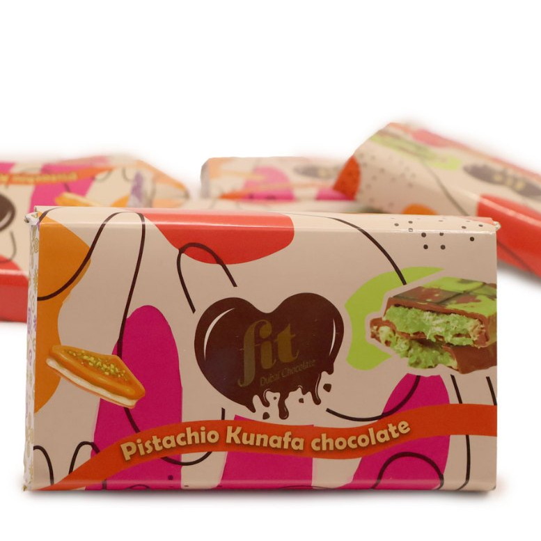 FIT CHOCOLATE { 200G } PISTACHIO KUNAFA CHOCOLATE ,BY MAX CHOCOLATEMADE IN USA