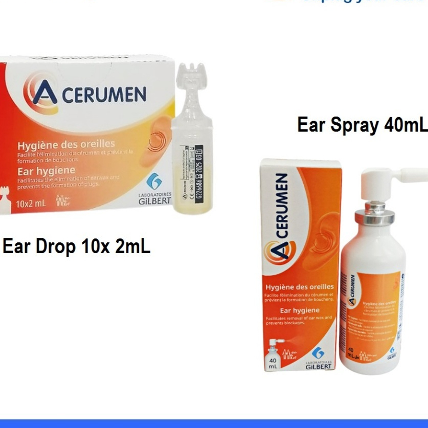 A-CERUMEN EAR HYGIENE DROPS 2ML VIALS (5S/10S) / สเปรย์ 40ML (ละลายหูขี้ผึ้ง/ mencairkan tahi telinga)
