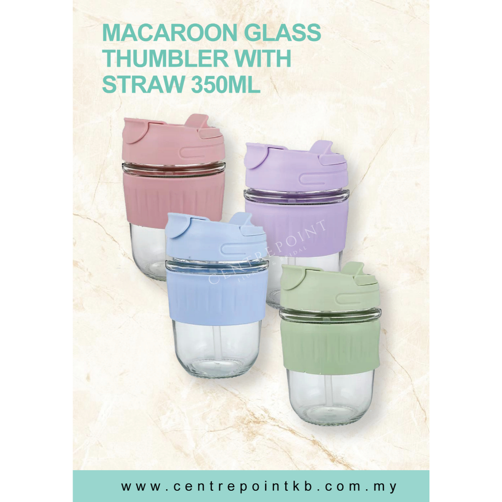 ใหม่!!!! Macaroon Glass Thumbler พร้อมหลอด 350ml สําหรับ Doorgift