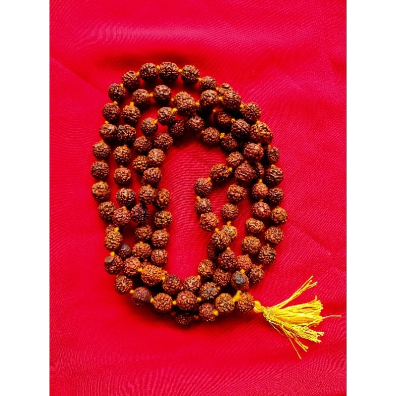 Swarnamane Brown Rudraksha Mala เนปาล 10 มม. 108 เม็ด