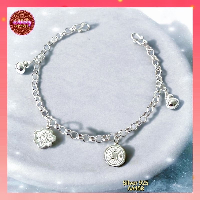 AAbaby Galleries AA458 Baby S925 Silver Anklet Bracelet Transmported Baby S925 Silver Anklet Bracele