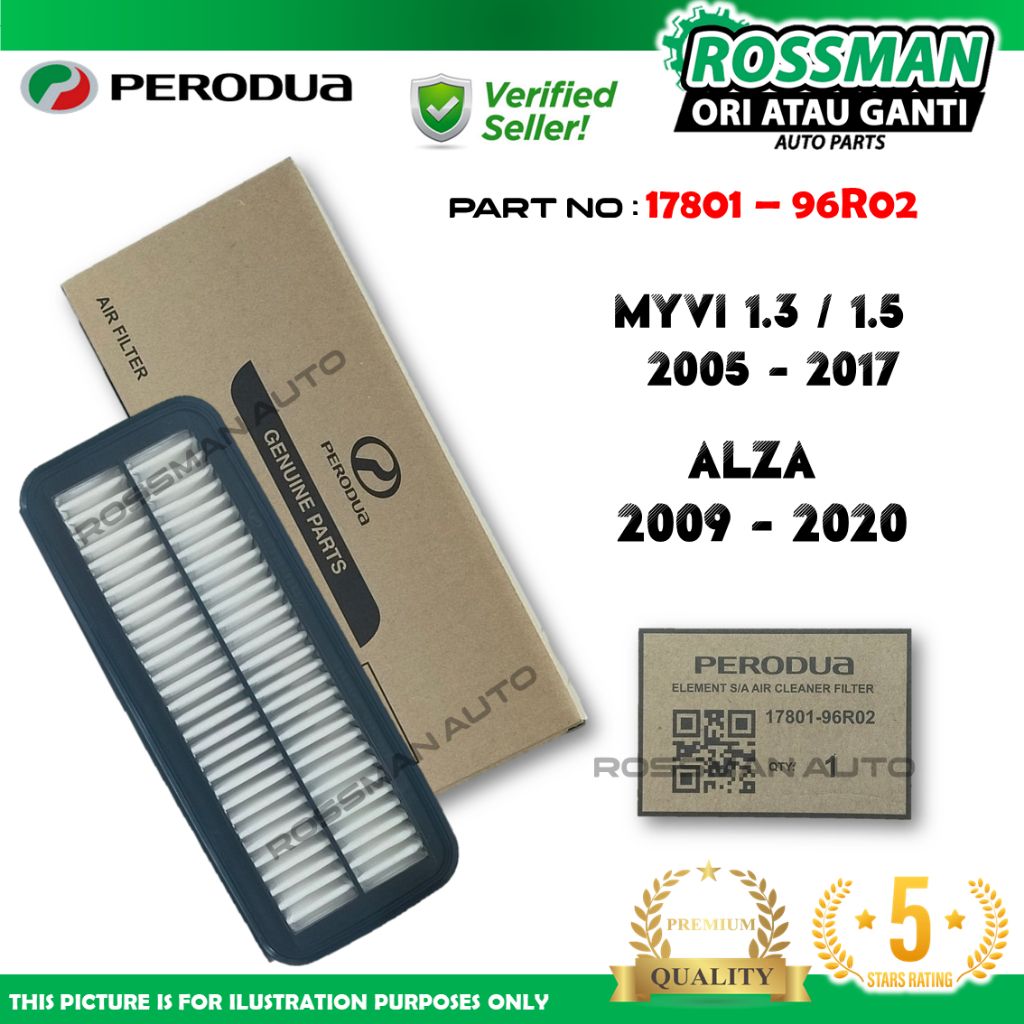 ใหม่ Perodua กรองอากาศสําหรับ Perodua Myvi 1.3/1.5 & Alza [17801-96R02]