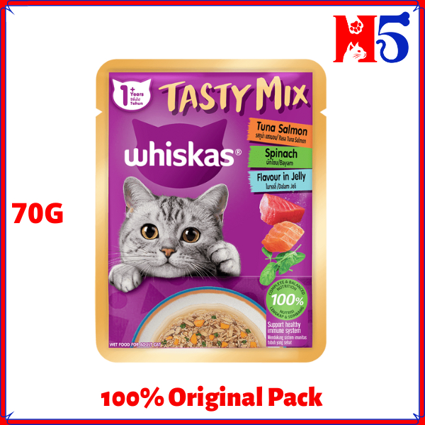 WHISKAS เทสตี้มิกซ์ เพาช์ 70G อาหารแมวเปียก/ มาคานัน คุด/ อาหารสัตว์เลี้ยง ราคา ถูกที่สุด ดีลบีเคเค แกลเลอรีภาพที่ 8