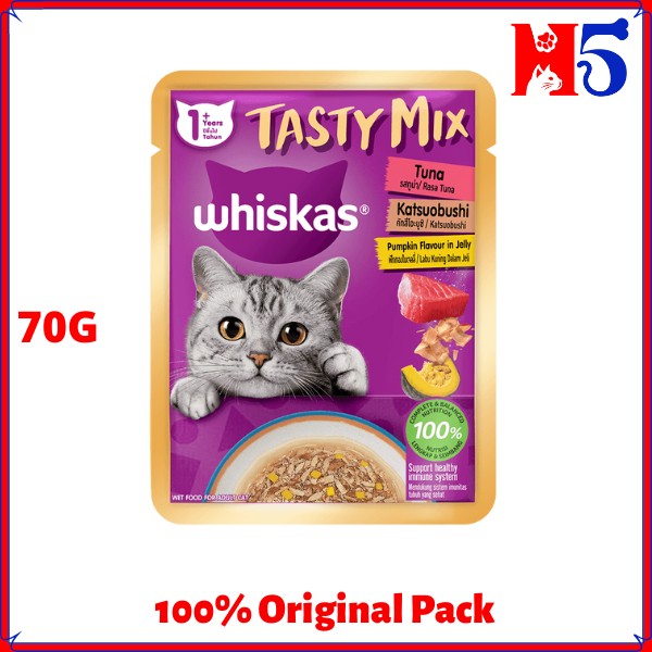 WHISKAS เทสตี้มิกซ์ เพาช์ 70G อาหารแมวเปียก/ มาคานัน คุด/ อาหารสัตว์เลี้ยง ราคา ถูกที่สุด ดีลบีเคเค แกลเลอรีภาพที่ 7