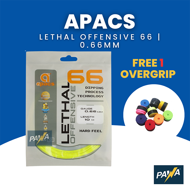APACS Lethal 66 สายแบดมินตัน 0.66 มม. – พลัง, ควบคุมและความทนทานเทคโนโลยีกระบวนการจุ่มรู้สึกยาก