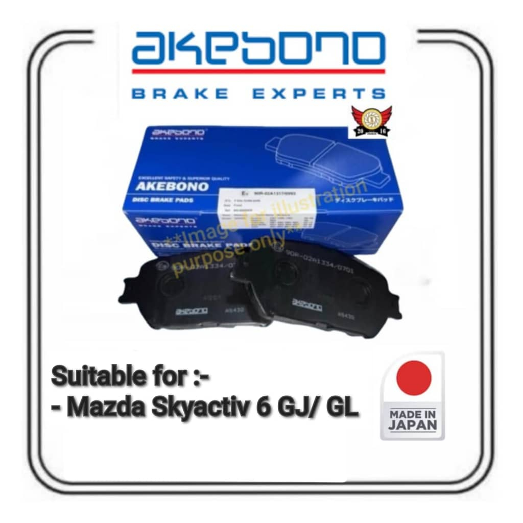 ผ้าเบรค Akebono (หน้า) สําหรับ Mazda 6 Skyactiv GJ/ GL