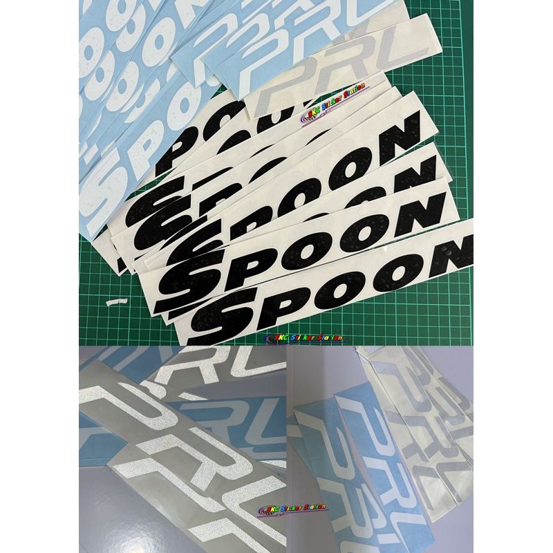 สติ๊กเกอร์ สติ๊กเกอร์ติดรถฮอนด้า (Tampal Luar) Spoon Under Side Mirror & PRL intercooler Sticker Des