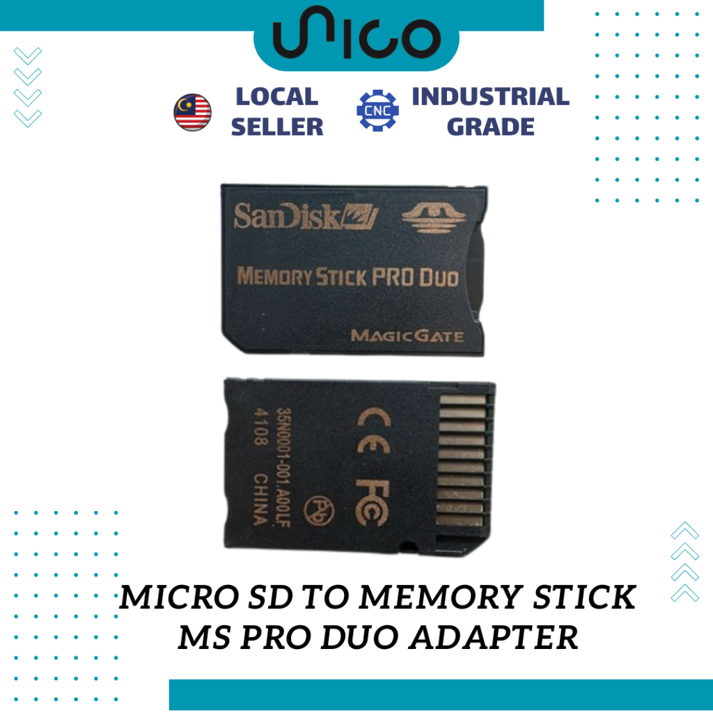 ตัวแปลงอะแดปเตอร์การ์ด Micro SD เป็น Memory Stick MS Pro Duo PSP