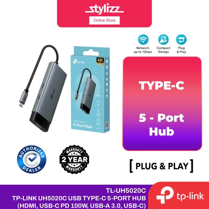 TP-Link UH5020C USB-C Hub 5-in-1 ถึง HDMI 4K @ 60Hz Ethernet PD USB 3.0 พอร์ตอะแดปเตอร์สําหรับเดสก์ท