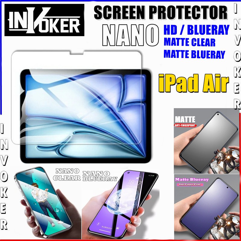 ตัวป้องกันหน้าจอนาโนสําหรับ Apple iPad Air 11 2025 / iPad Air รุ่นที่ 5 / 4 / 3rd / Air 2