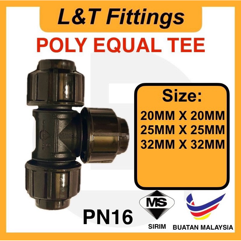 (SIRIM) POLY EQUAL TEE HDPE POLYPP CONNECTOR ET 20MM 25MM 32MM
