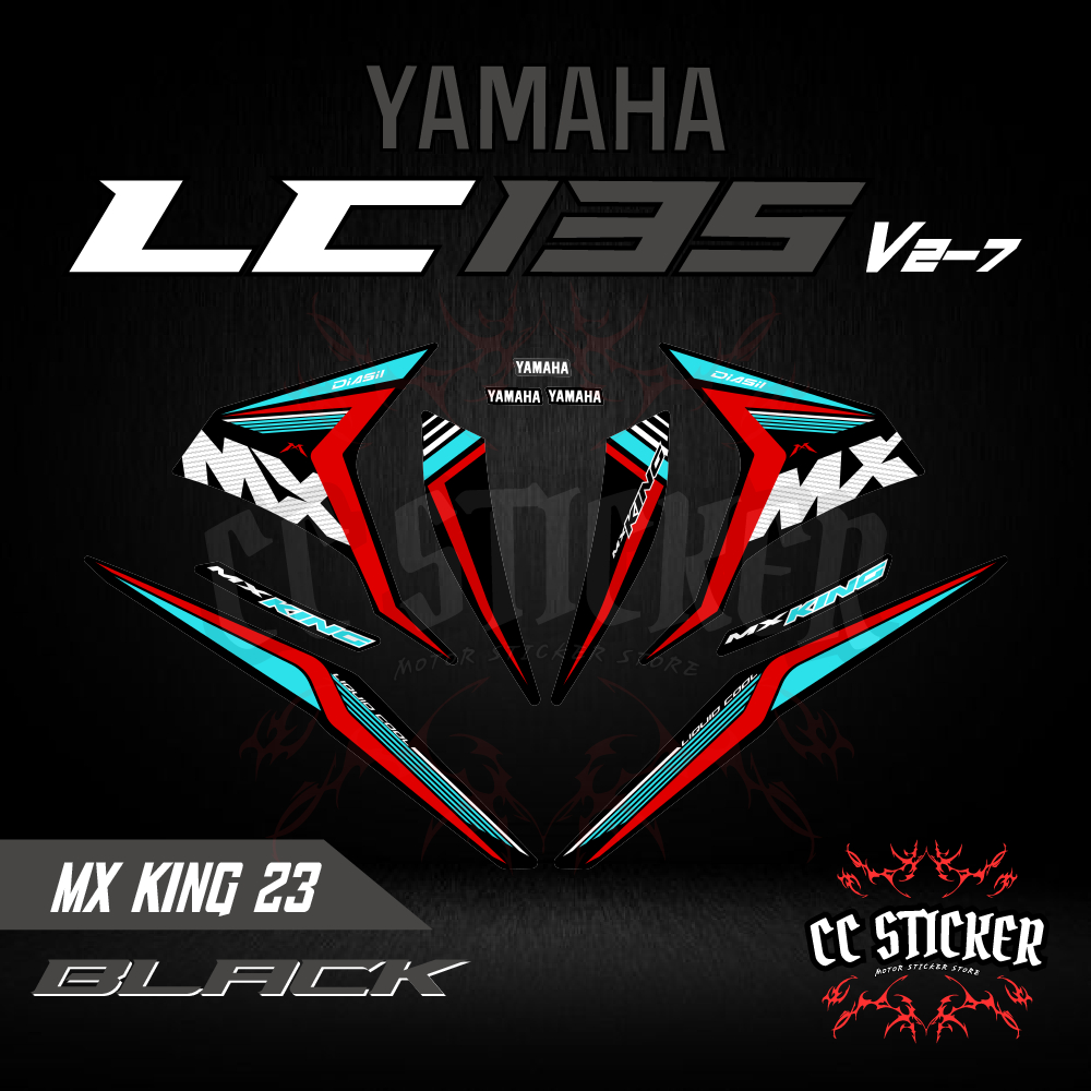 YAMAHA LC135 V2 V3 V4 V5 V6 V7 สติ๊กเกอร์ STRIPE MOTOR MX KING 135 2023 สติ๊กเกอร์ร่างกายแบบกําหนดเอ