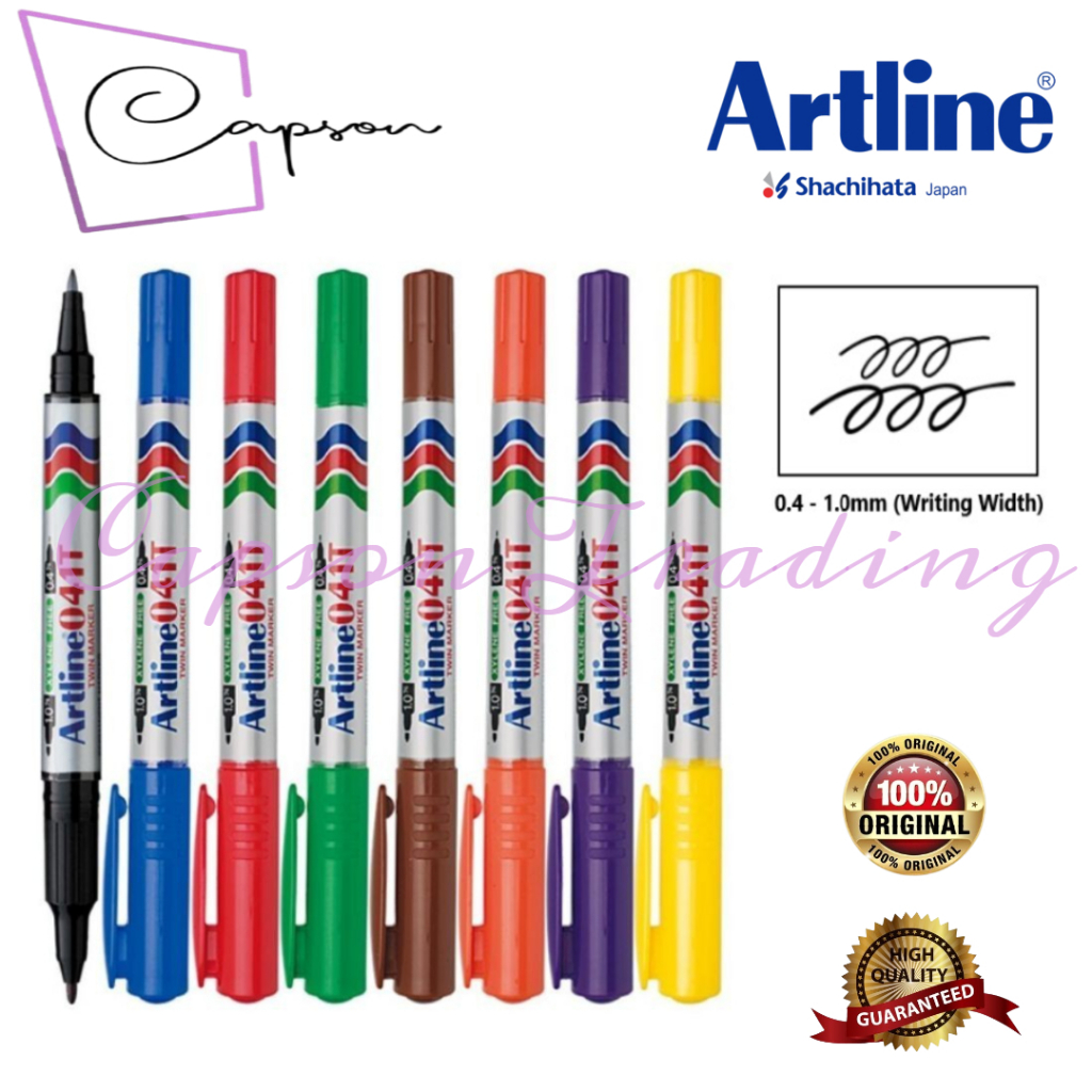 ปากกามาร์กเกอร์ถาวร Artline Dual Nib ( EK-041T )