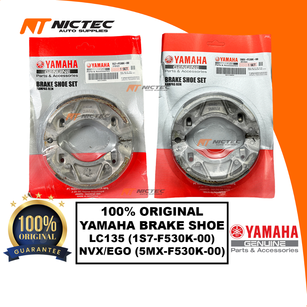 YAMAHA BRAKE SHOE LC135 NVX155 EGO AVANTIZ SOLARIZ LAGENDA115 1S7-F530K-00 5D9-F530K-00 5MX-F530K-00