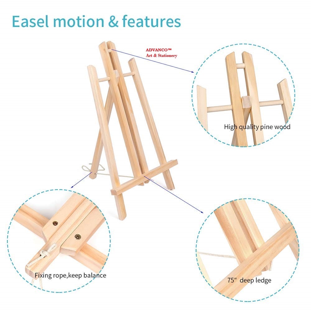 WOODEN TRIANGLE MINI EASEL ( AVAILABLE IN 8 VARIANT )8x15CM 18x24CM 20x30CM 20x28CM 22x40CM 19x30CM 
