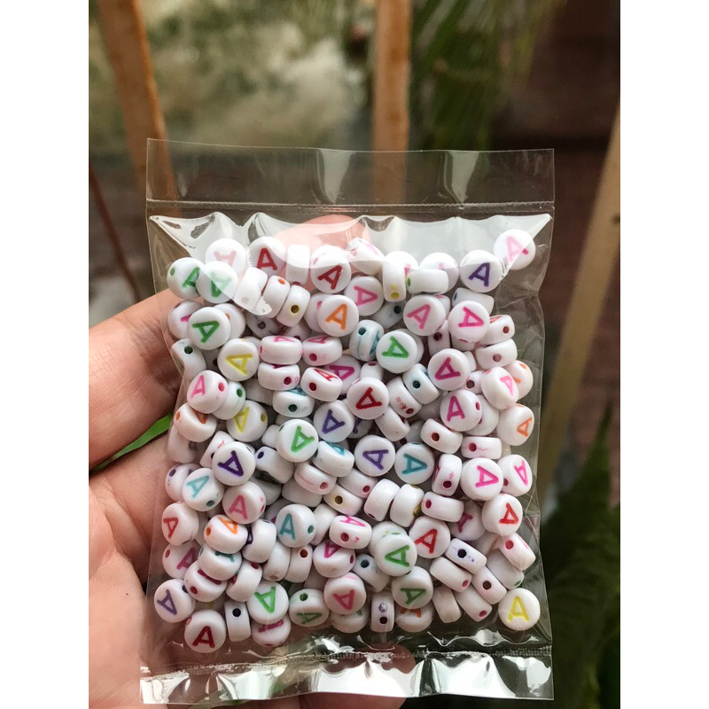 RM2.00/200 kyping : ABC-WPCL - Manik - Bead - Abjad - 4 mm x 7 mm