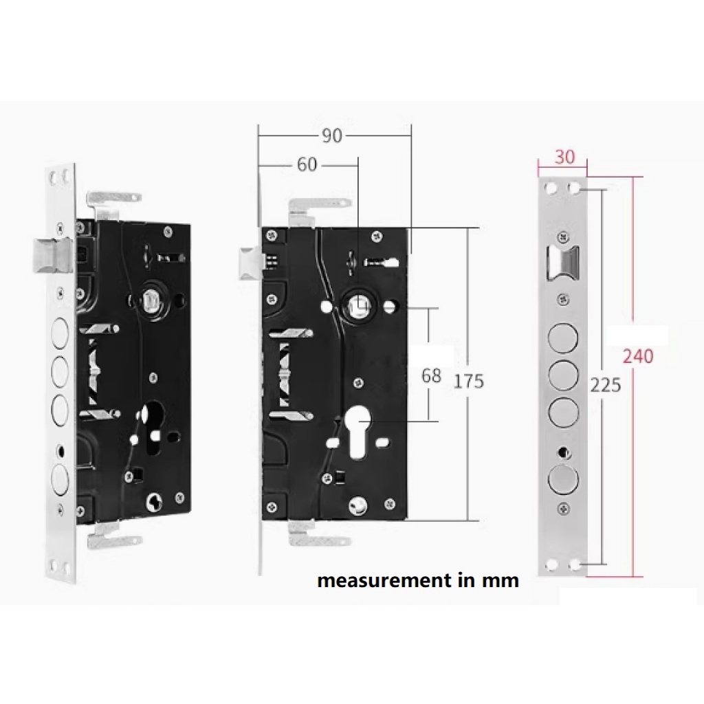 Jantier 6068 ประตูรักษาความปลอดภัย Mortise 60x68 30x240 พร้อมตะขอ