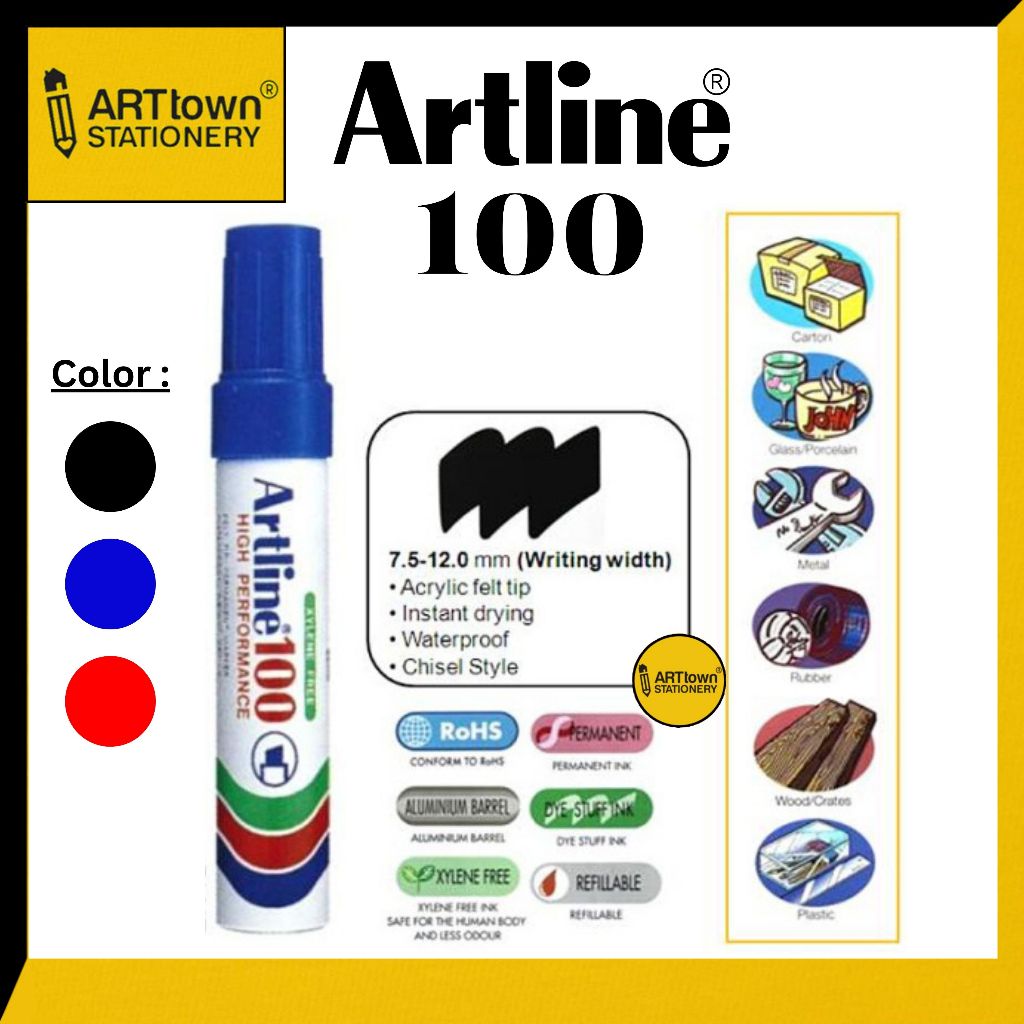 Artline 100 ปากกามาร์กเกอร์ถาวรประสิทธิภาพสูง