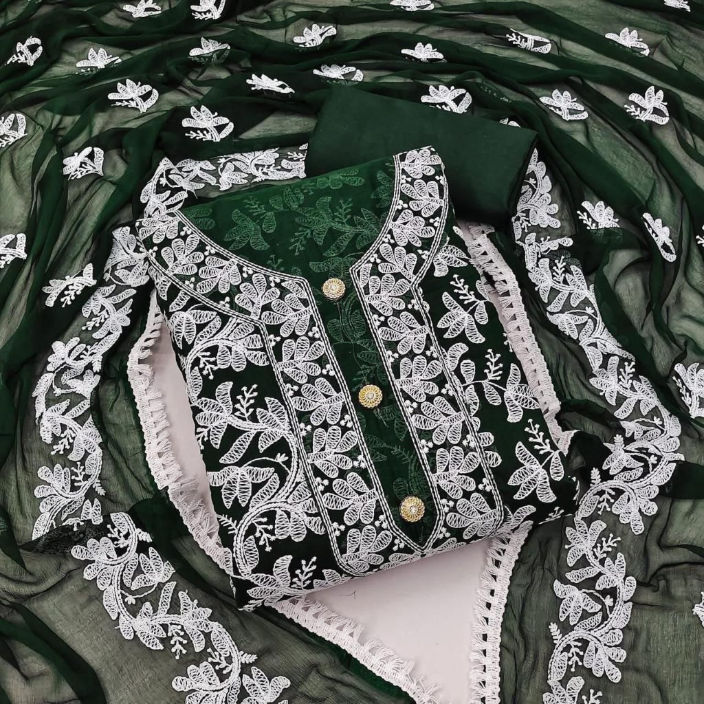 สวยงาม Unstitched Punjabi ชุดวัสดุเย็บปักถักร้อยทํางาน Kain Jahit Baju Punjabi ชุด