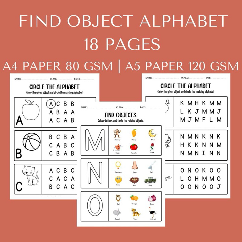 FIND & COLOR ALPHABET COLORING FOR KIDS 18 PAGES COLORING BOOK & COLORING PAPER FOR CHILDREN AND ADU