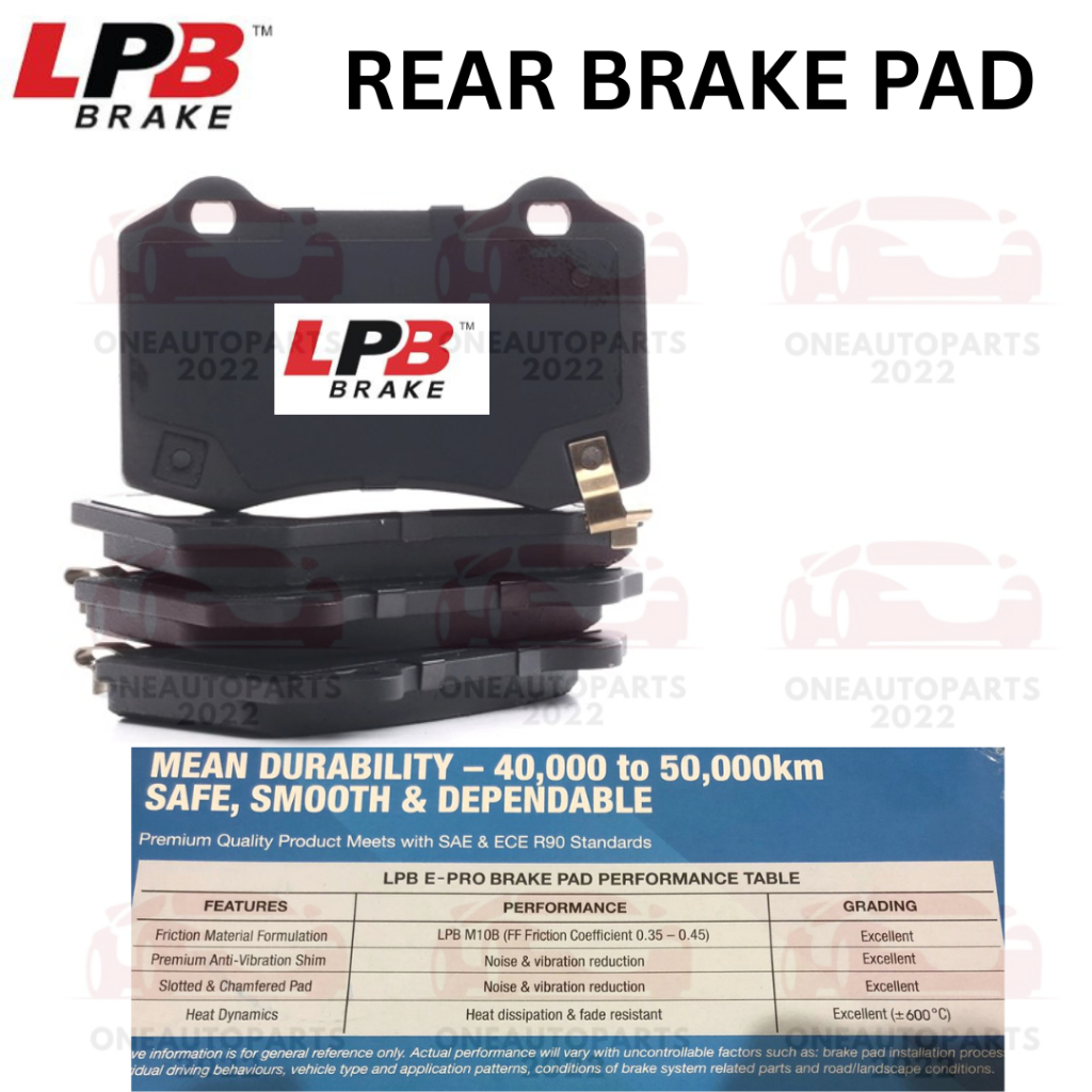 LPB e-PRO SEMI METALLIC แผ่นรองเบรกเบรกเบรก VOLVO S60R V70R 2.5T
