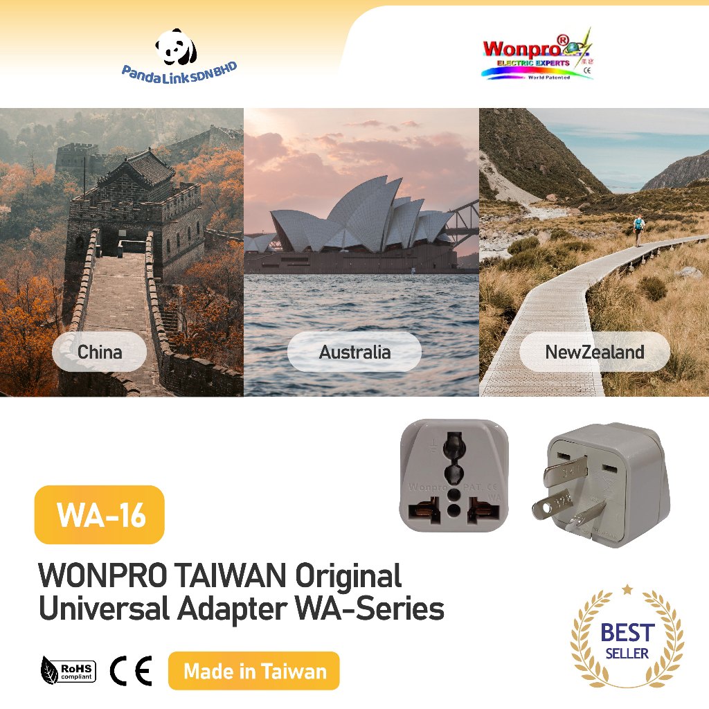 WONPRO WA-16 Taiwan Universal Adapter Travel Adapter WA-Series