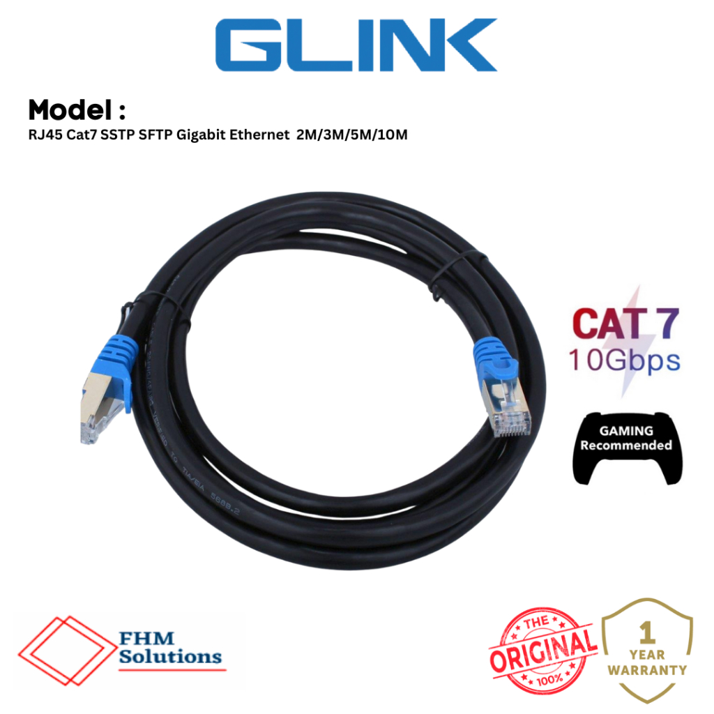 GLINK CAT 7 สาย LAN (SSTP) CAT 7 10Gbps 600MHz 2M/3M/5M/10M