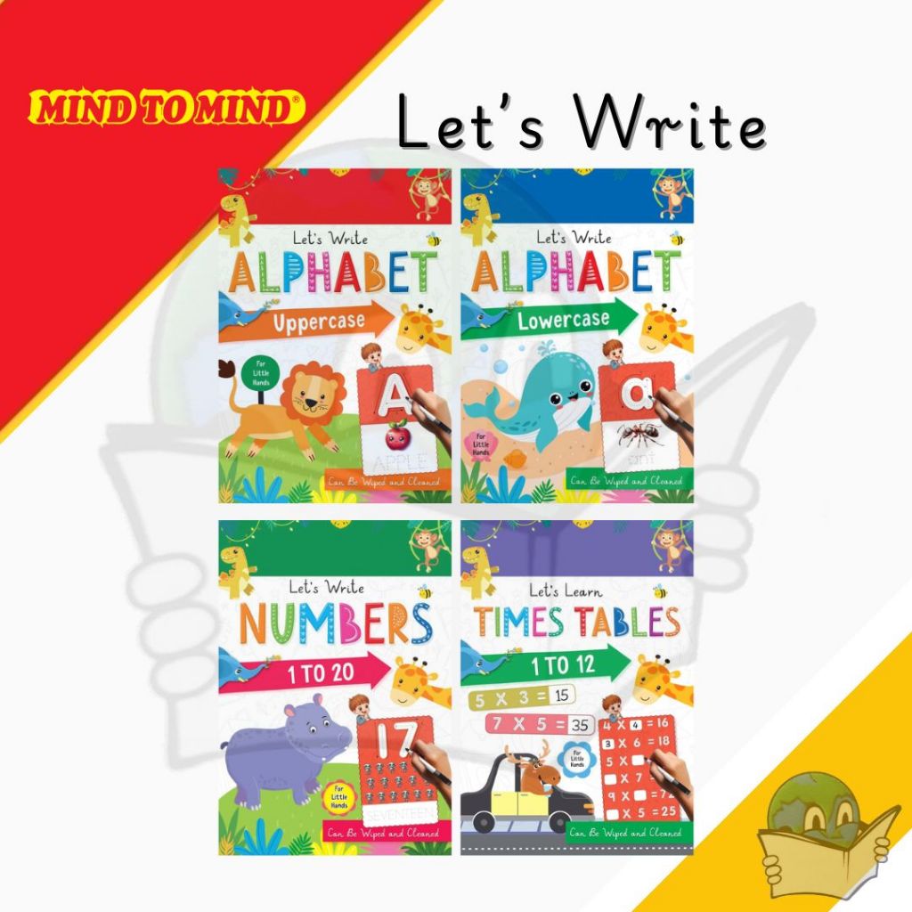 มาเขียน ALPHABET - Uppercasr/Lowercase/Numbers1-20/Time Tables [Mind to Mind]