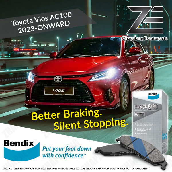 Bendix ด้านหน้า Toyota Vios AC100 2023-ON DB1830 Metal King Titanium ผ้าเบรคหน้า DB1830MKT NGC100