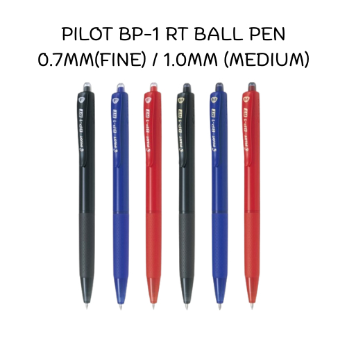 {DOSSVETT}PILOT BP-1 RT BALL PEN 0.7MM (FINE) / 1.0MM (MEDIUM) BLACK / BLUE / RED