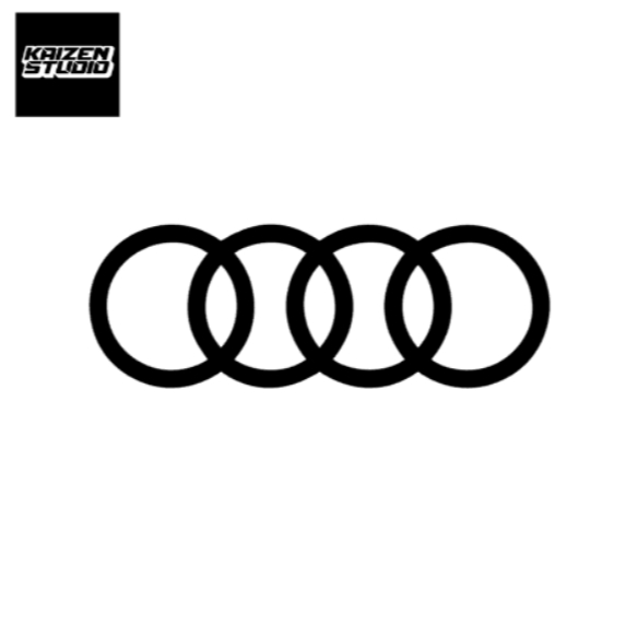 KAIZEN STUDIO Audi 4 แหวนโลโก้ Decal สติกเกอร์ตัดไวนิลสําหรับ A3, A4, A5, A6, A7, A8