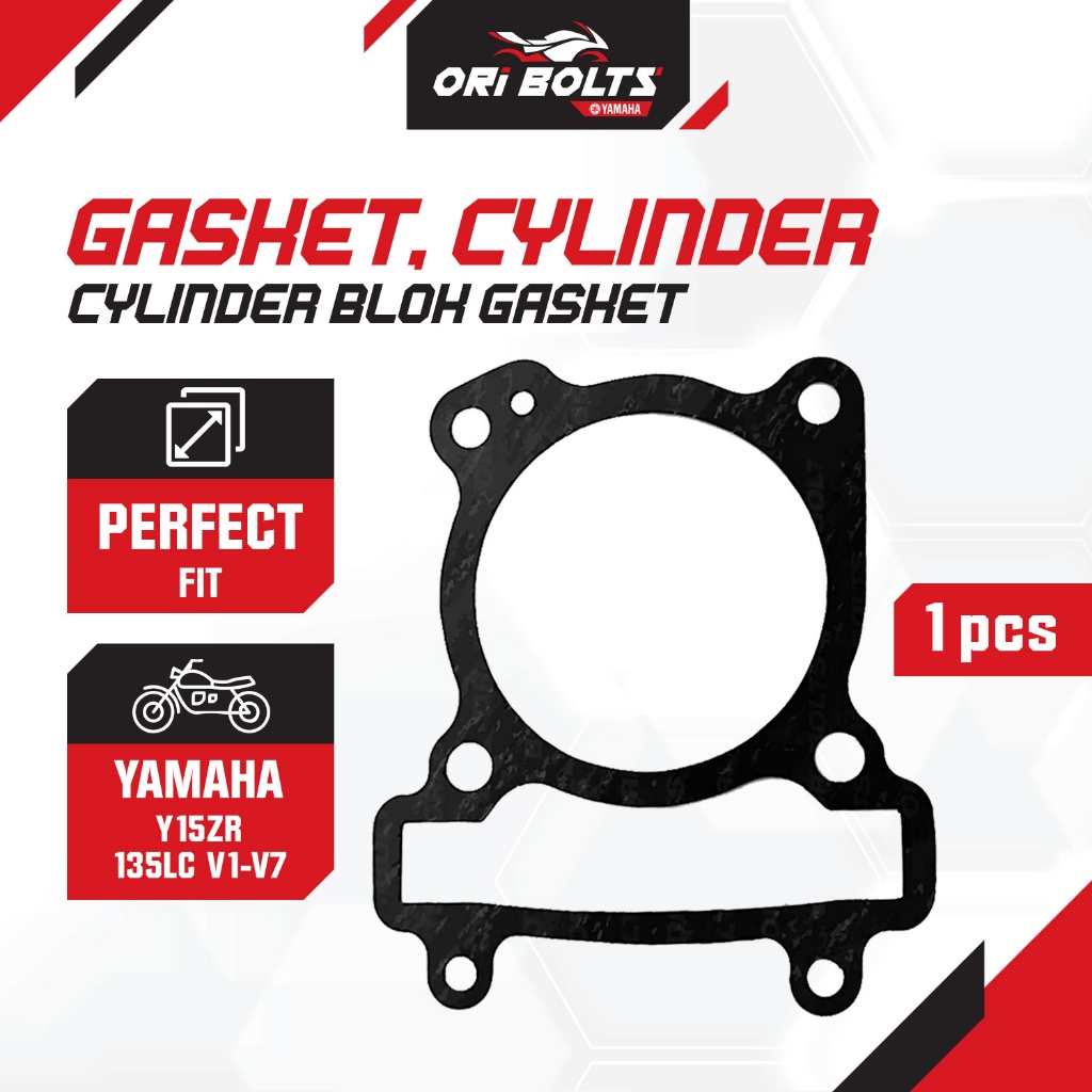 1S8-E1351-00 55D-E1351-00 Yamaha Y15ZR Y15 (0120) 135LC (0124) ปะเก็นกระบอก Blok