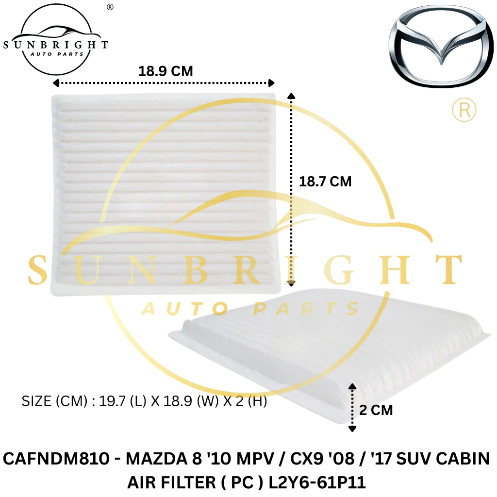MAZDA 8 10 MPV / CX9 08 / 17 SUV CABIN AIR FILTER ( PC ) L2Y6-61P11