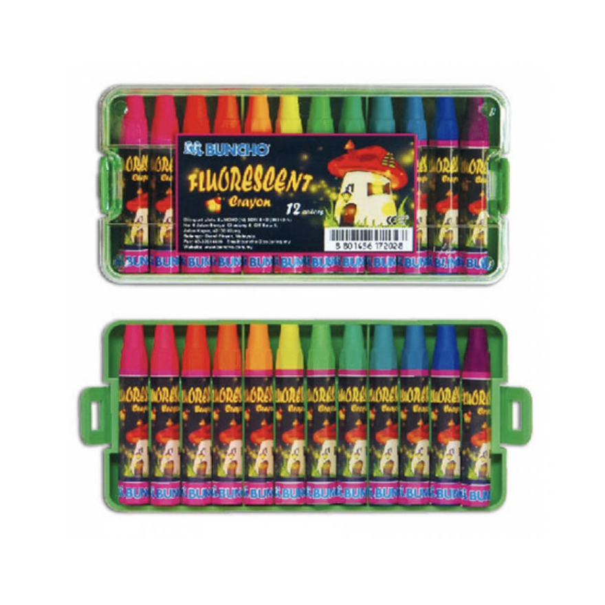 Buncho Fluorescent Crayon FG FC12 (12 สี)