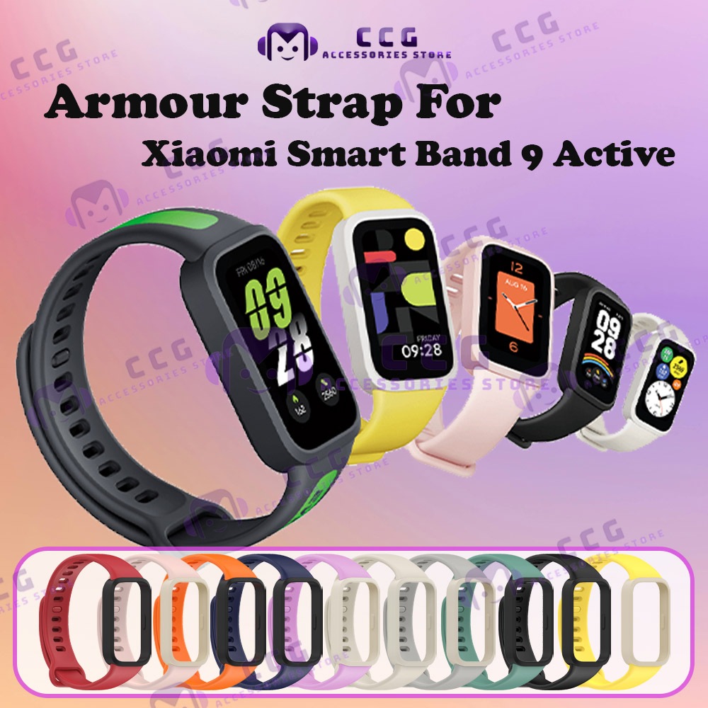 Xiaomi Mi Band 9 Active Strap พร้อมเคส 2in1 Xiaomi Smart Band9 Active Soft Silicone Replacement Stra