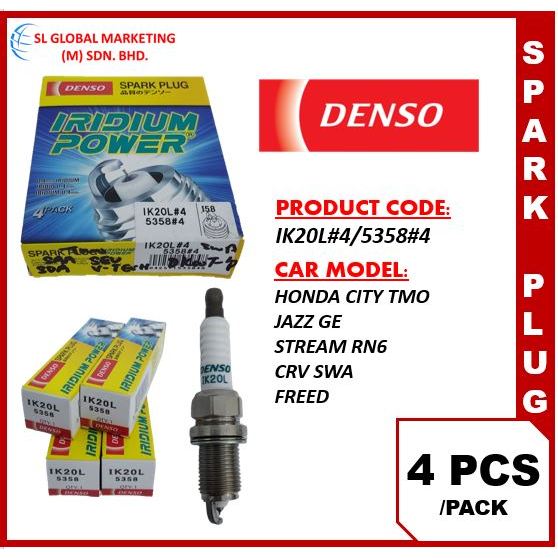หัวเทียน Denso Iridium สําหรับ Honda City TMO/Jazz GE/Stream RN6 /CRV SWA/Freed (IK20L/5358)