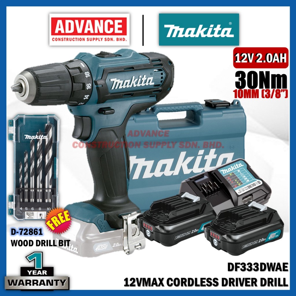 🔥SUPER VALUE🔥 MAKITA DF333DZ / DF333DWYE / DF333DWAE 12V Cordless Impact Driver Drill ( Battery Driv