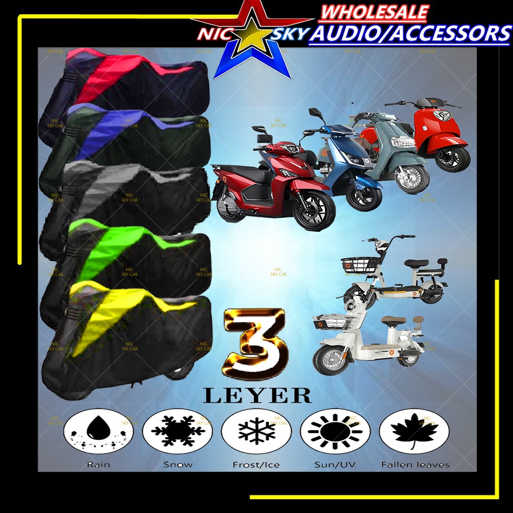 YADEA รถจักรยานยนต์ 3 ชั้น YMC มอเตอร์ฝาครอบ watwrroof กันฝุ่น sunproof YADEA M6 MODERN OSSY T5 TEEN