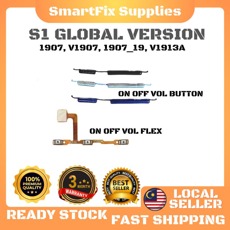 VIVO S1 Global Power On Off+Volume Ribbon Flex 1907, V1907, 1907_19, V1913A ปุ่มเปิดปุ่มปิดระดับเสีย