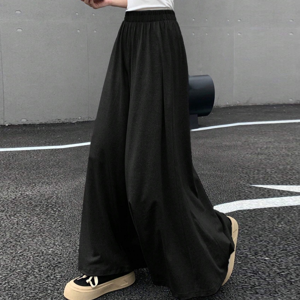 Pantsskirt Seluar Slack Perempuan Kerja Wide Cotton Kaki Lebar Korean Style OutFit Baggy Pants Women