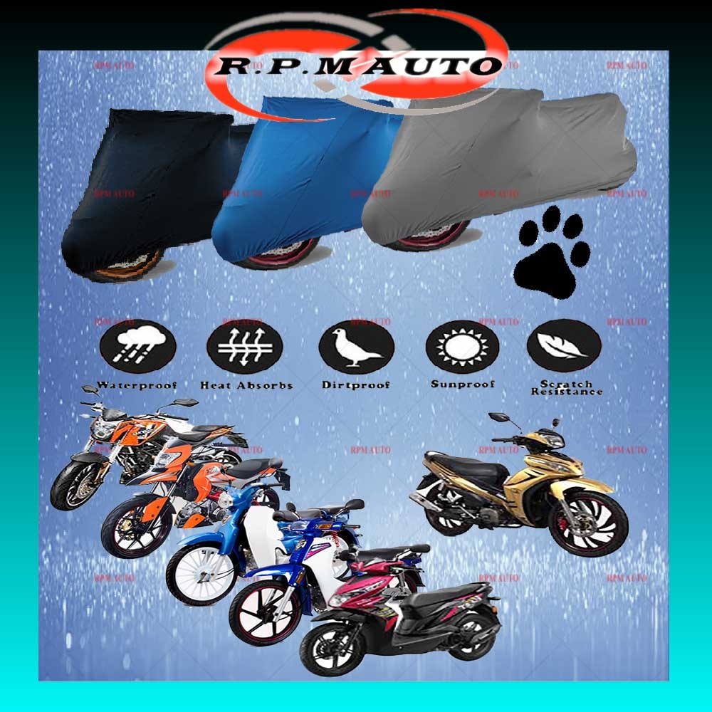 DEMAK ฝาครอบรถจักรยานยนต์ป้องกันฝุ่นกันน้ํา UV Selimut Penutup Motosikal ATM-200 D-FORCE 120 DJ-90 D