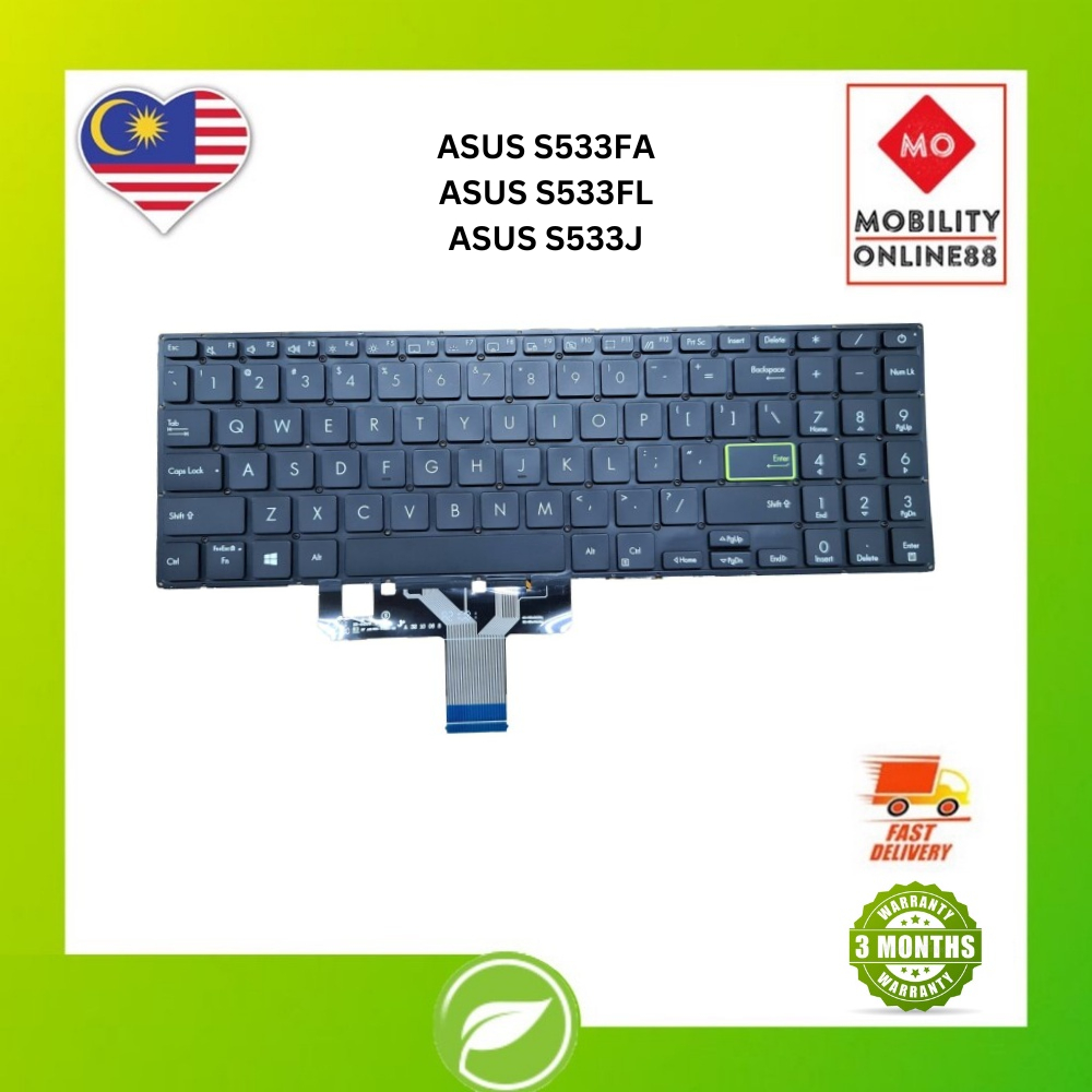 ASUS S533F S533FA S533FL S533J S533JQ ASUS S533E C/W BACKLIGHT คีย์บอร์ดโน๊ตบุ๊ค