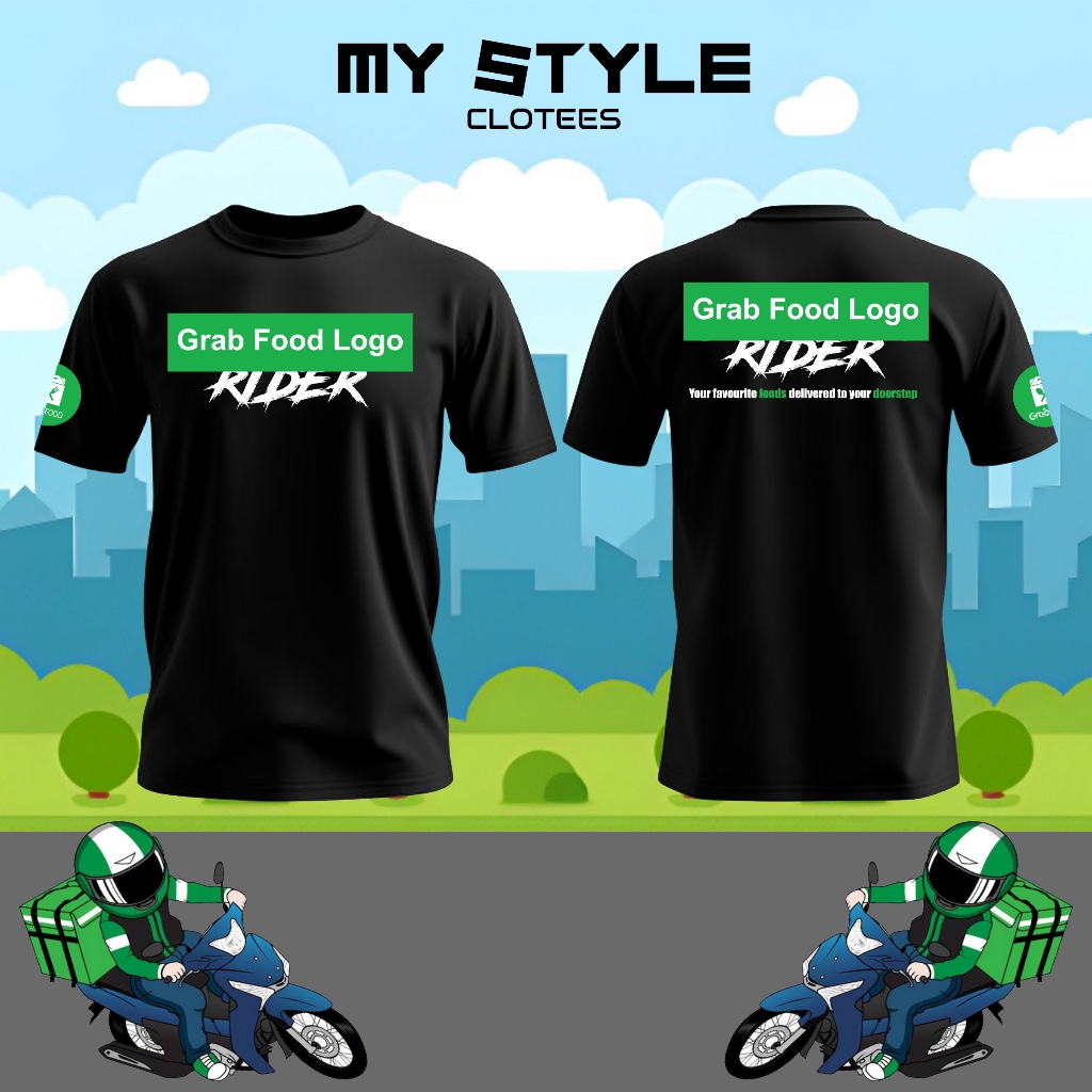 Grab Food RIDER Jersey Premium Microfiber/ Baju Grab Food /เสื้อยืด Delivery V2
