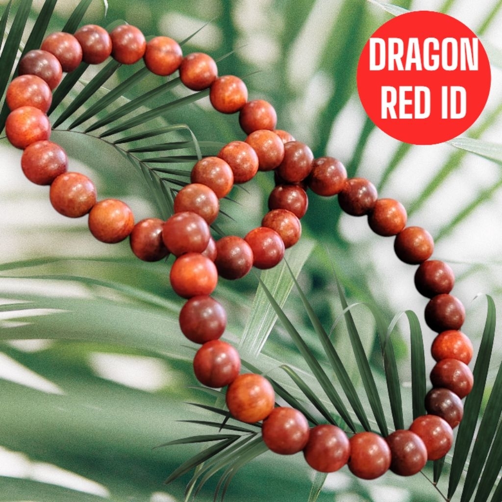 DRAGON Red WOODEN BRACELET 8mm