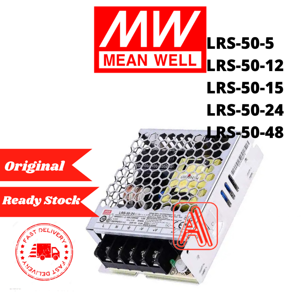 Mean Well LRS-50-24 (50W 24V 2.2A )/LRS-50-5/LRS-50-12/LRS-50-15/LRS-50-48 MeanWell Power Supply